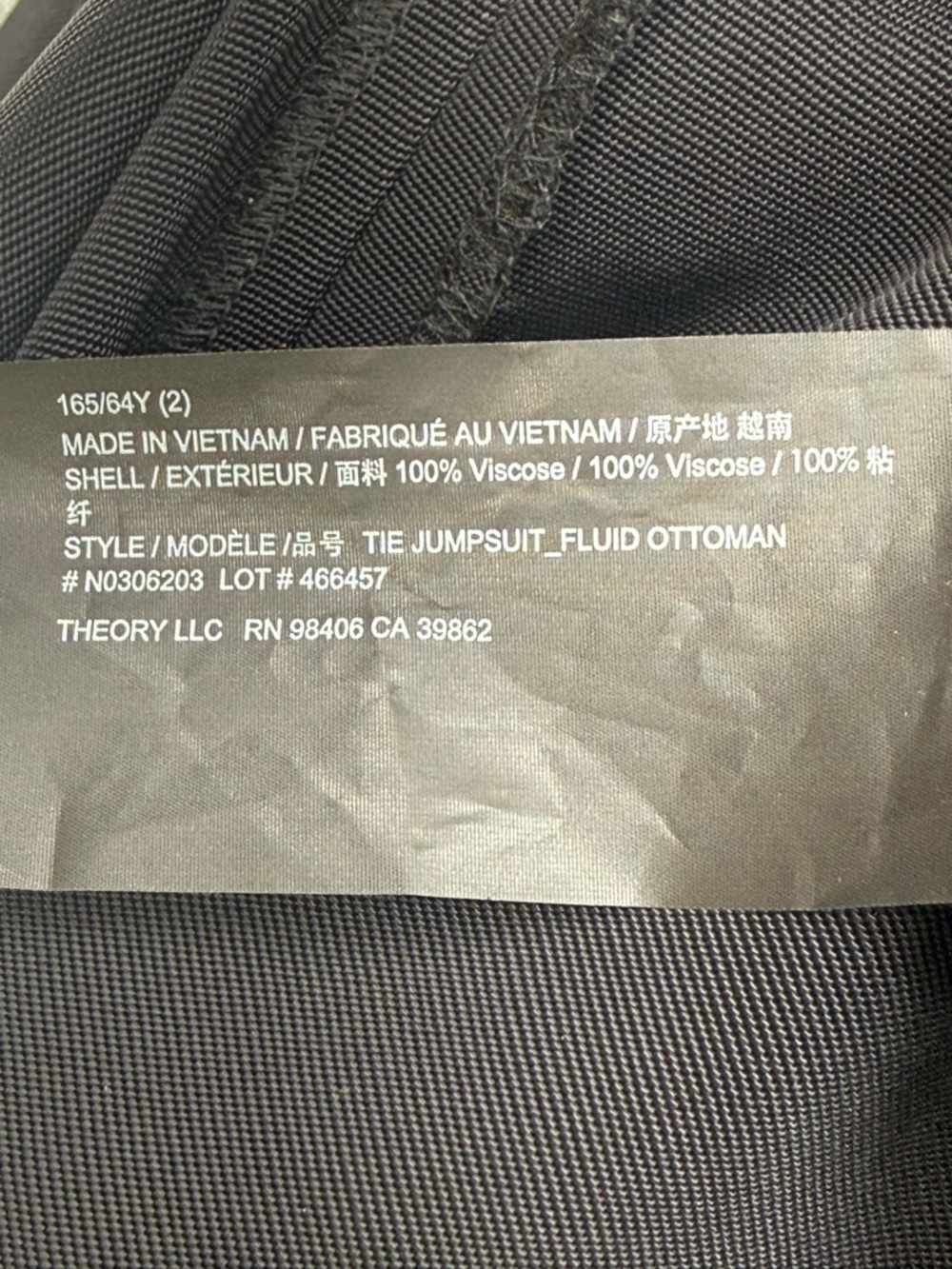 Theory Black Halter Neck Tie Jumpsuit Wide Leg Sleeveless Minimalist Luxe Size 2 - Picture 14 of 15